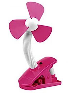 O2COOL Pink 9" Personal Fan Battery Operated with Clamp Clip & Adjustable Neck